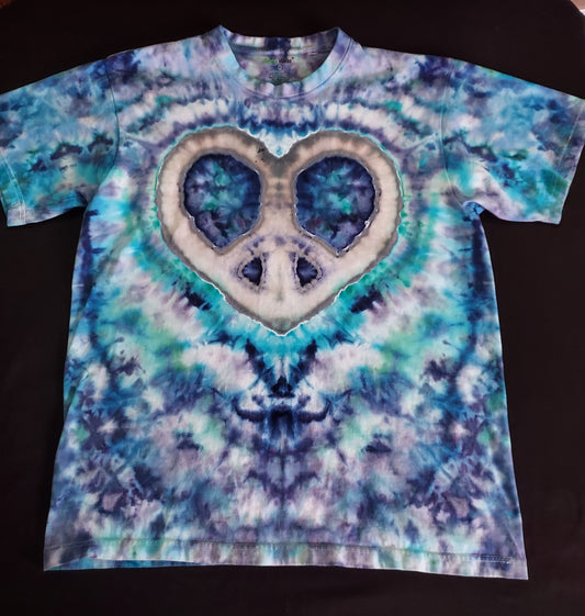 Heart Peace sign Tiedye shirt 1X