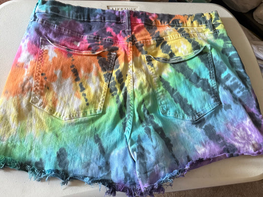 Rainbow tiedye shorts