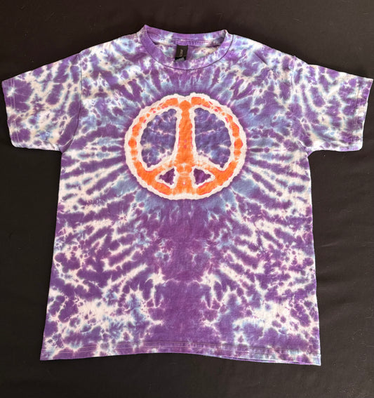 Youth Tiedye shirt w/ Peace sign - Med