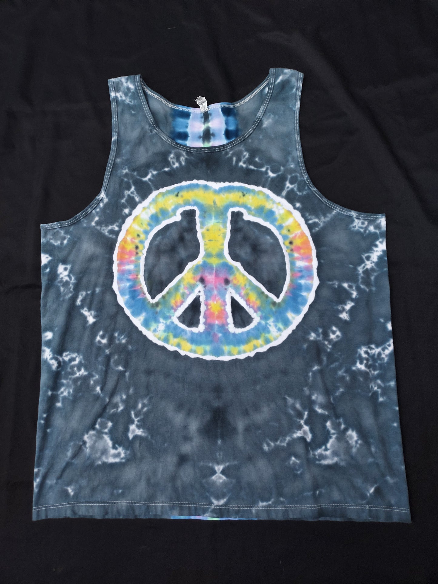 Peace sign tiedye tank - XL