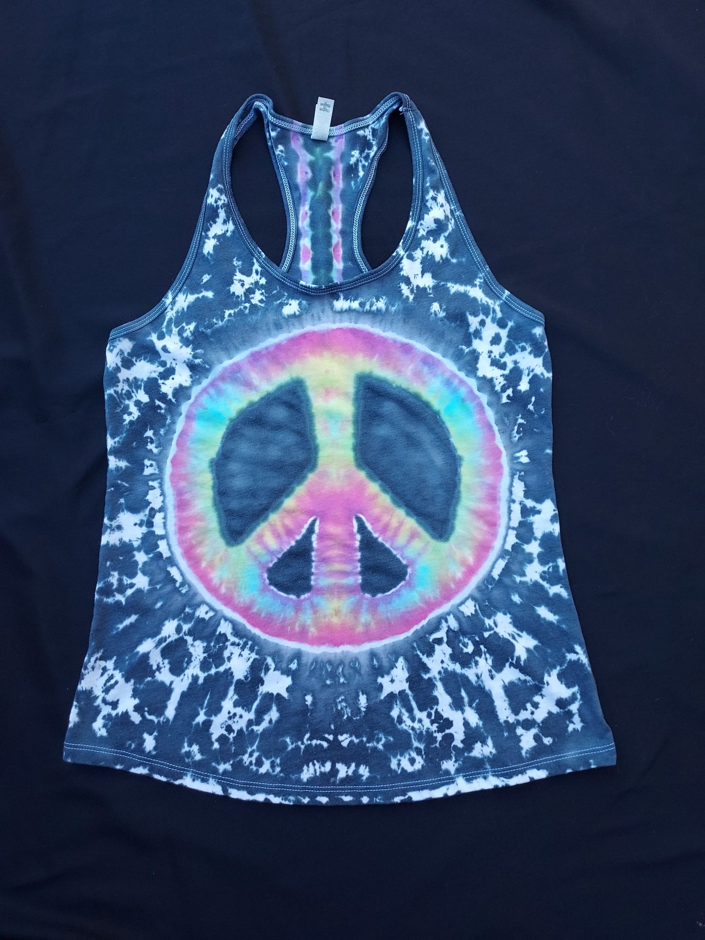 Peace sign Tiedye Ladies racerback tank 2X