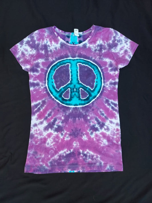 Youth L Peace sign tie dye t-shirt