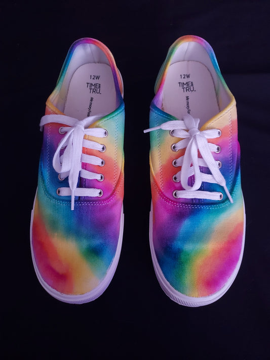 Rainbow tiedye shoes 12W