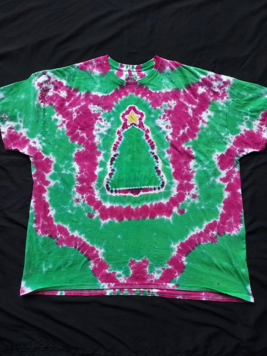 Christmas tree Tiedye shirt 4X