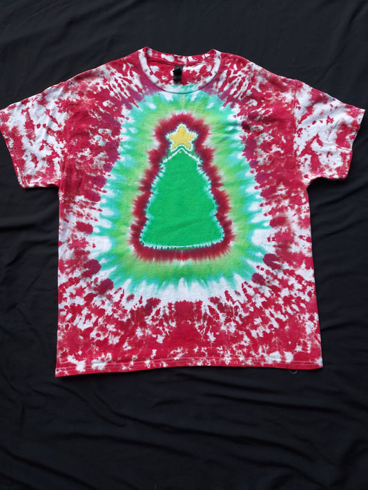 Christmas tree Tiedye shirt XL