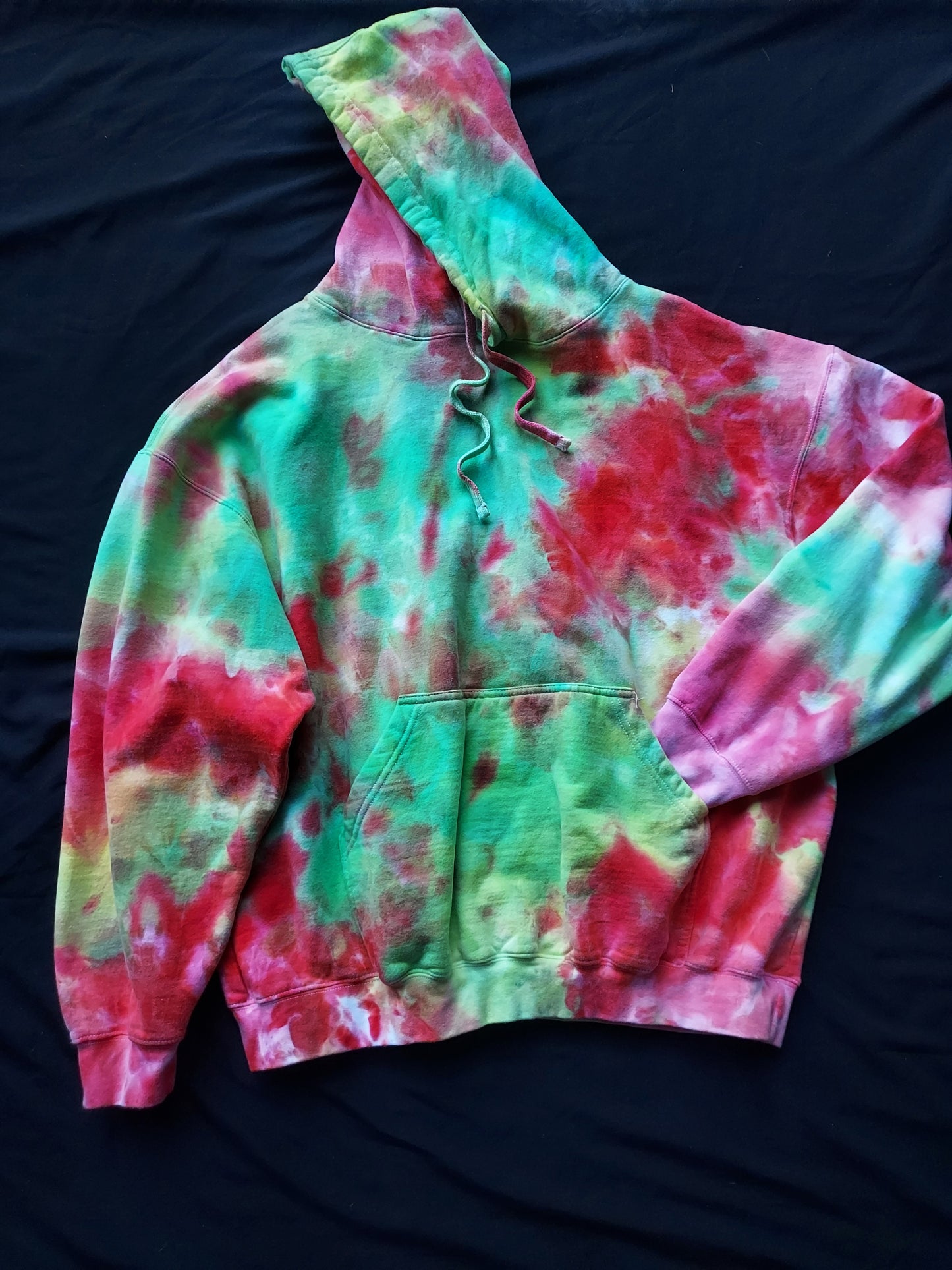 Red/Green Tiedye Hoodie 2X