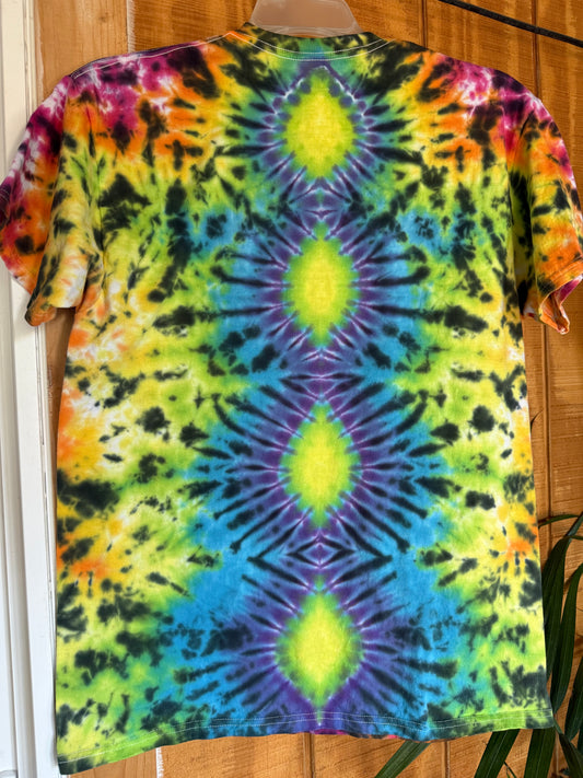 Heart Peace sign tiedye shirt- L