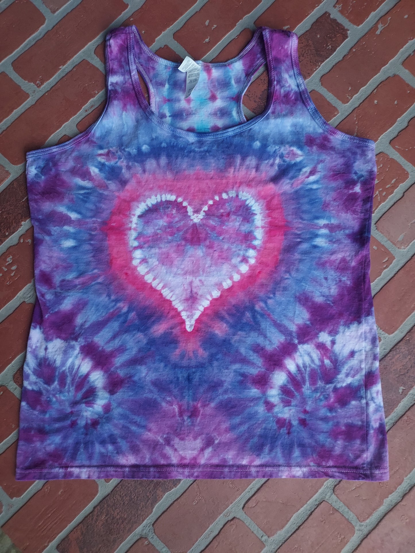 Tiedye Heart Tank - Large