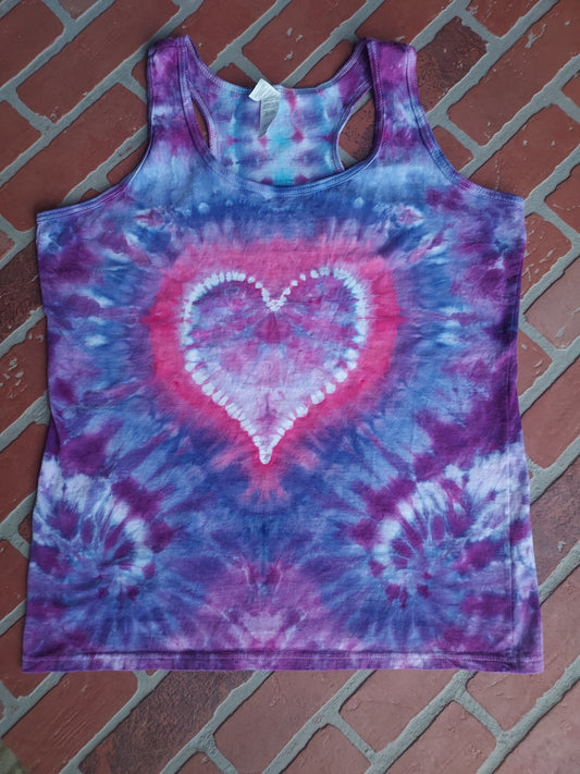 Tiedye Heart Tank - Large