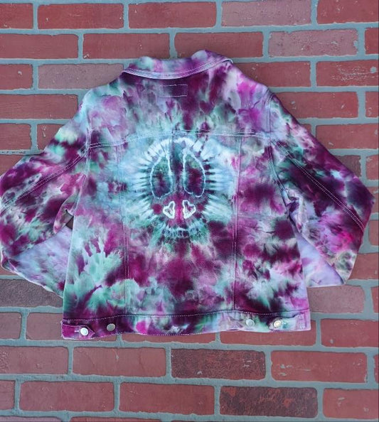 Tiedye Jean Jacket w/ Peace sign - Large