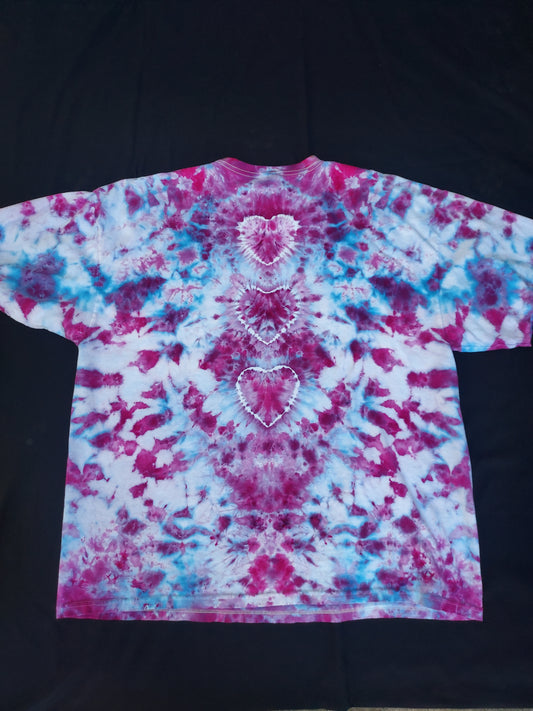 "LOVE" Tiedye T-shirt w/ Hearts on Back