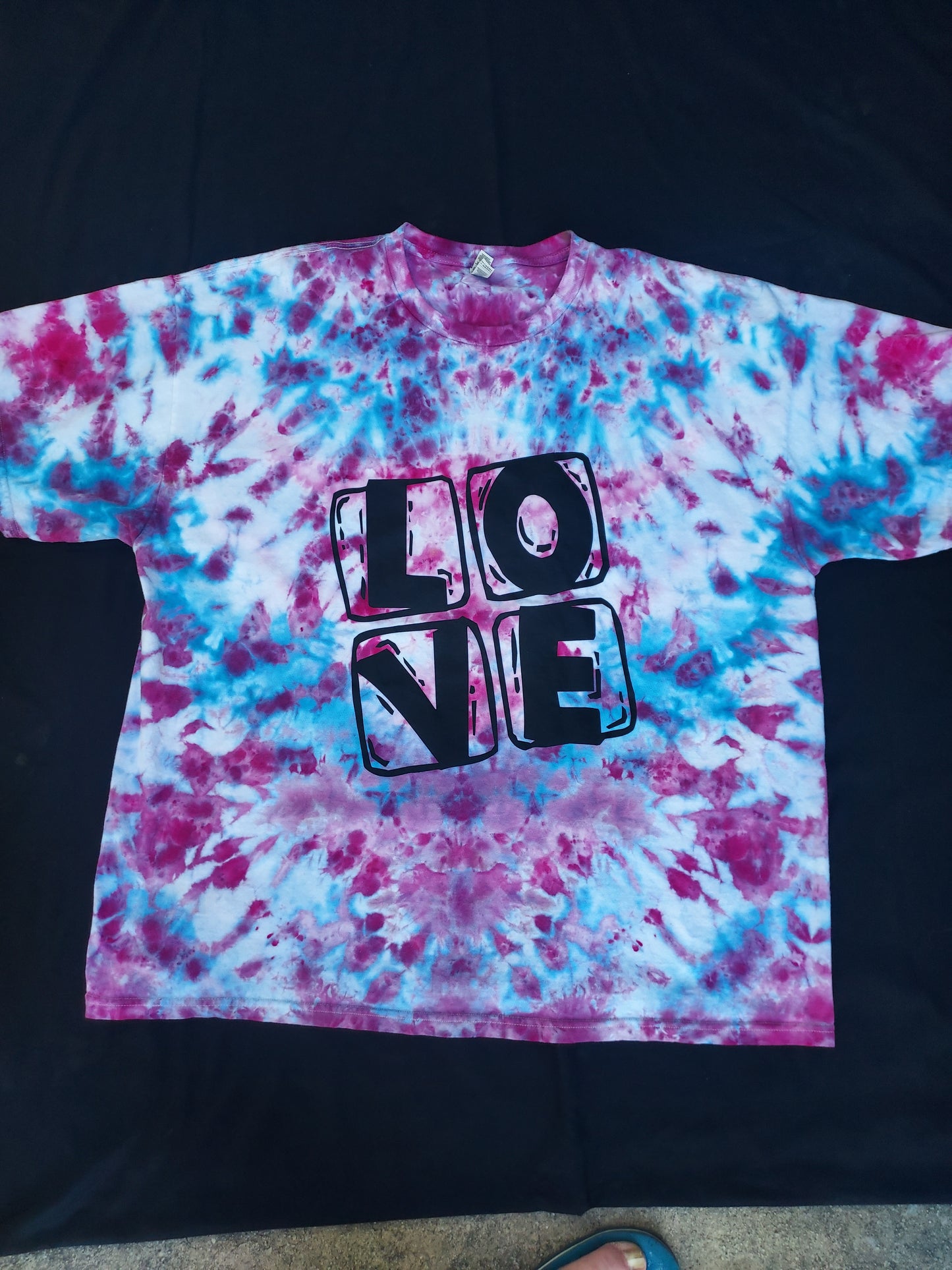 "LOVE" Tiedye T-shirt w/ Hearts on Back