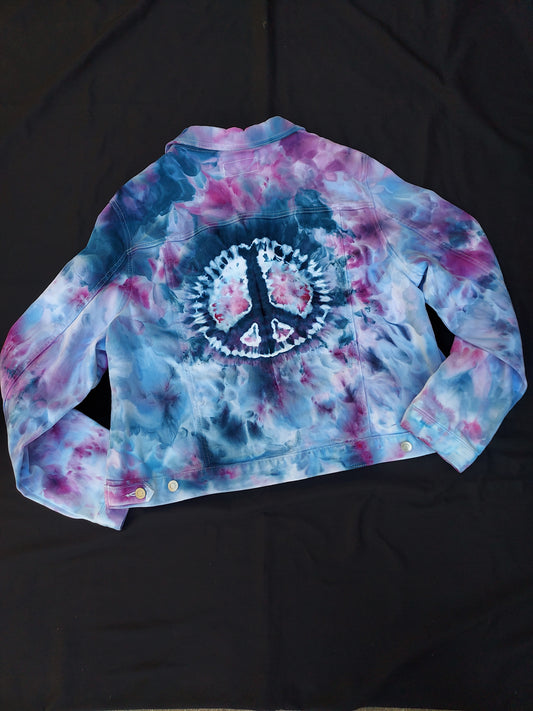 TIEDYE PEACE SIGN Jean Jacket 3X