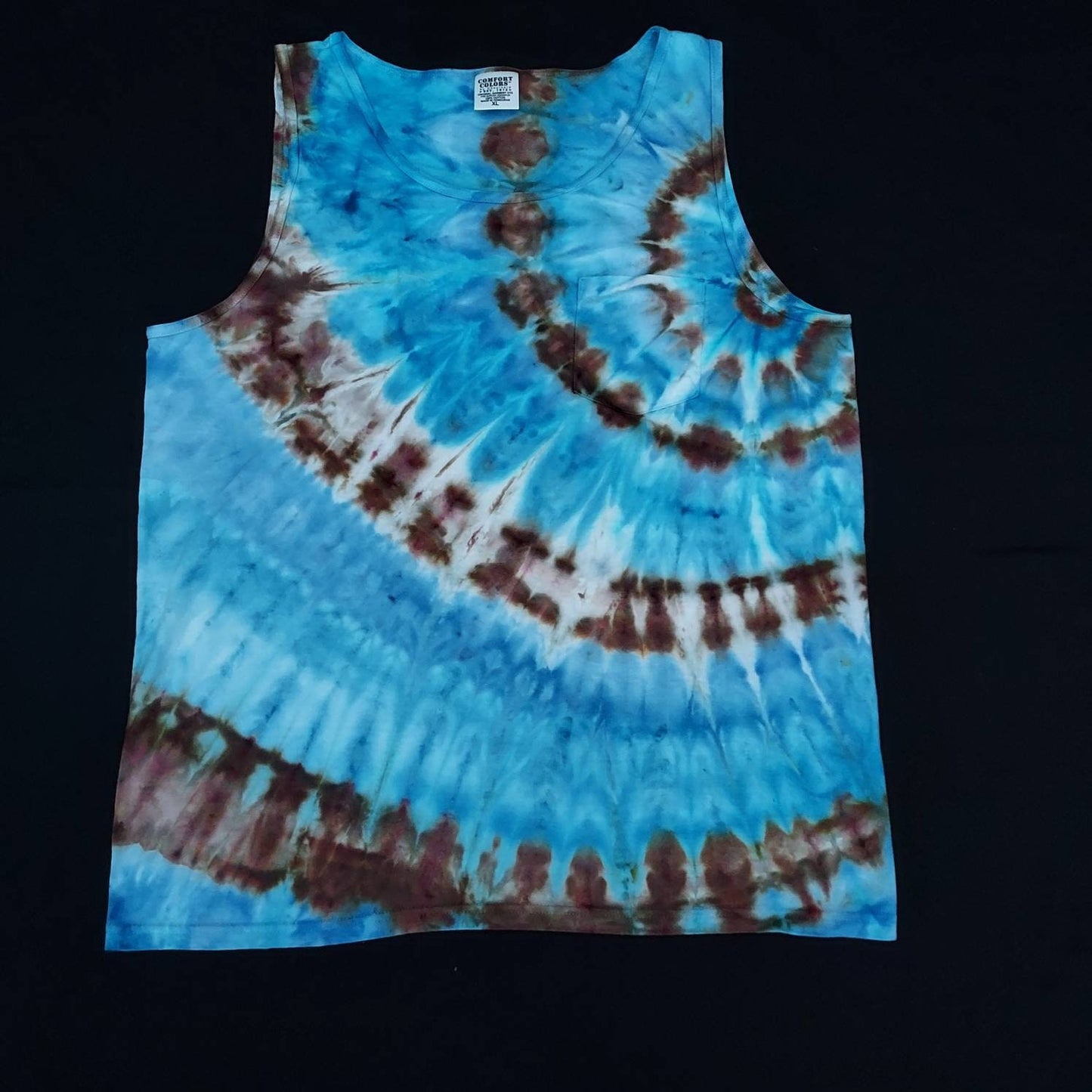 Mens tie dye tank top w/ pocket - XL