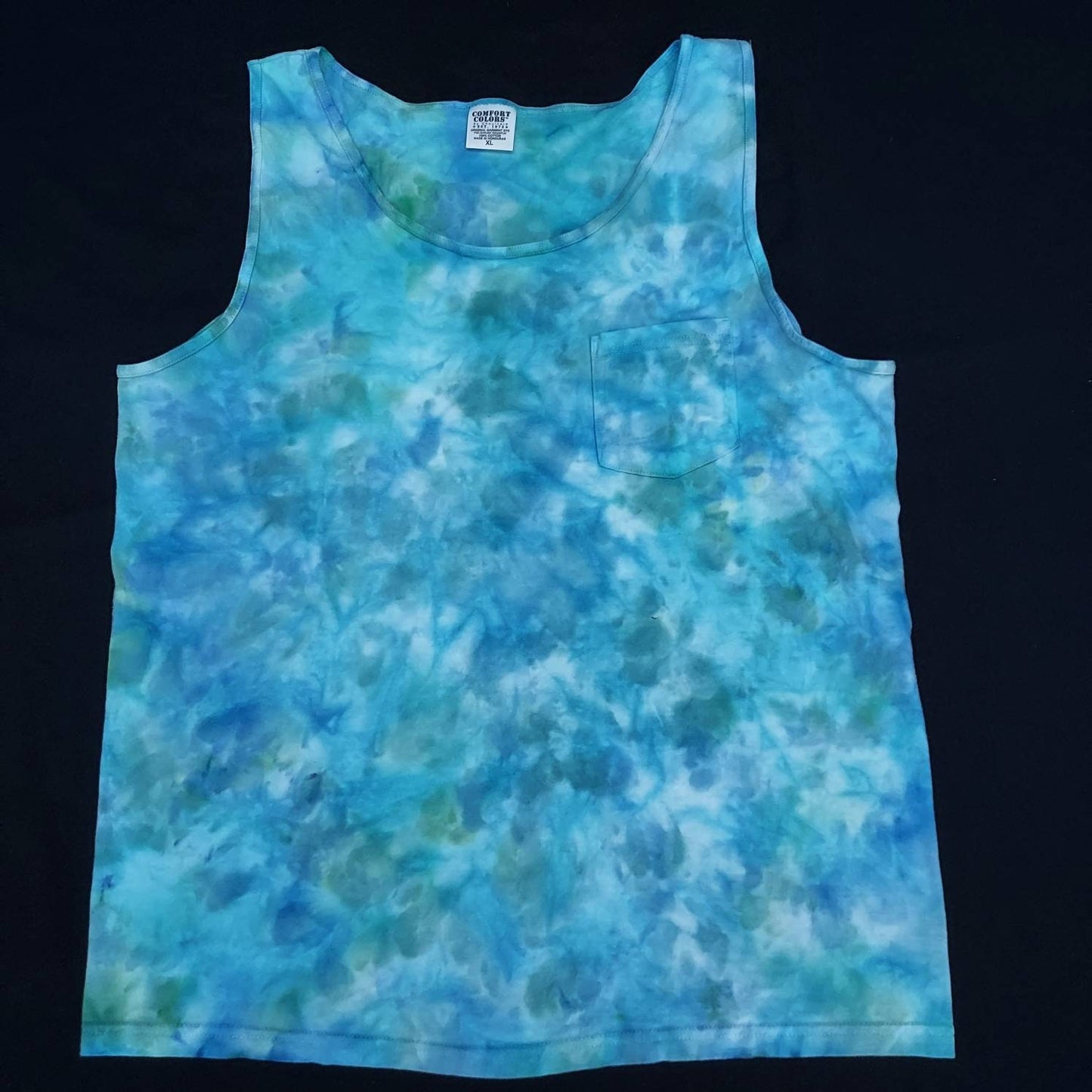 Mens tie dye tank w/ pocket - XL